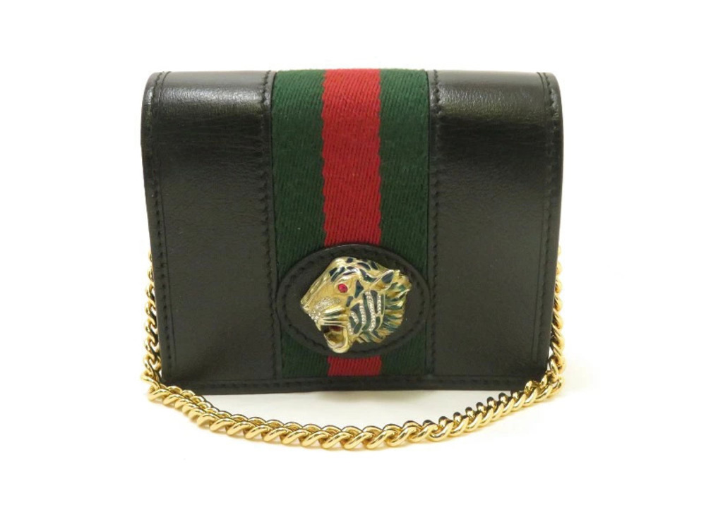 Gucci Raja Chahn Compact Wallet Black Calfskin